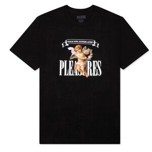 Pleasures Suffer T-Shirt Mens Large Black Cherub Graphic NEW P21SP045-BLACK
